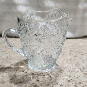 Vintage Heavy glass Princess House Fantasia pattern Creamer with Gorgeous emboss
